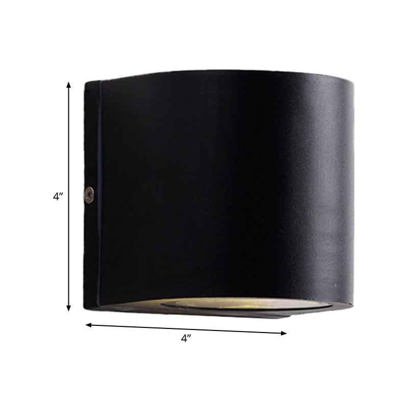 Lisslune | Rectangle/Cylinder/Triangle Wall Lamp Simplicity Metal 1/2-Light Black Finish LED Ceiling Mount for Porch