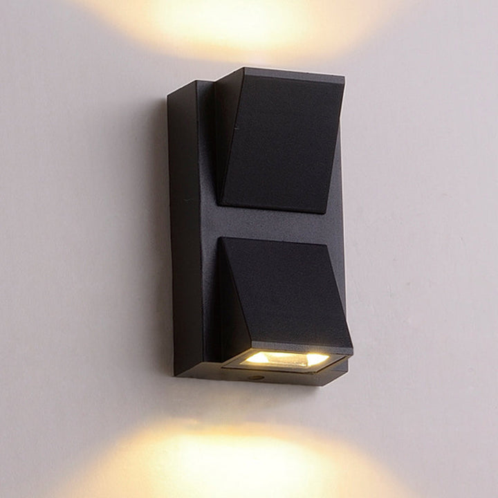 Lisslune | Rectangle/Cylinder/Triangle Wall Lamp Simplicity Metal 1/2-Light Black Finish LED Ceiling Mount for Porch