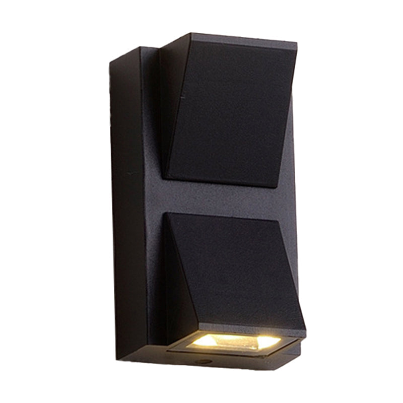 Lisslune | Rectangle/Cylinder/Triangle Wall Lamp Simplicity Metal 1/2-Light Black Finish LED Ceiling Mount for Porch