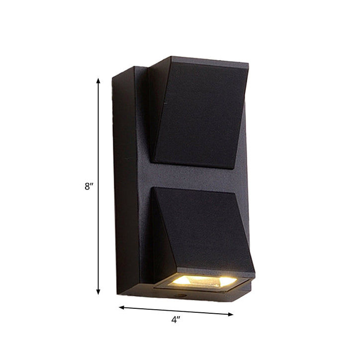 Lisslune | Rectangle/Cylinder/Triangle Wall Lamp Simplicity Metal 1/2-Light Black Finish LED Ceiling Mount for Porch