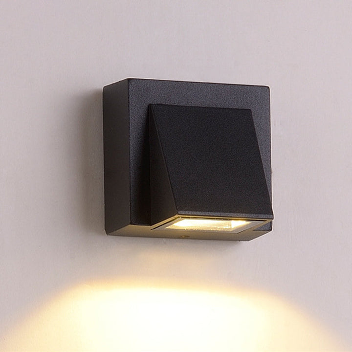 Lisslune | Rectangle/Cylinder/Triangle Wall Lamp Simplicity Metal 1/2-Light Black Finish LED Ceiling Mount for Porch