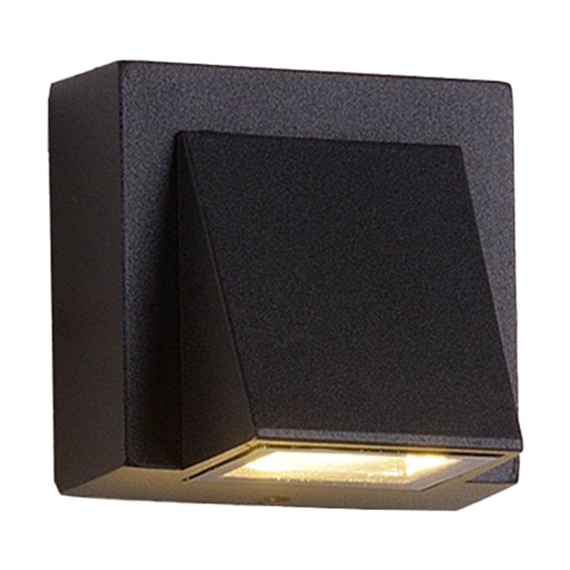Lisslune | Rectangle/Cylinder/Triangle Wall Lamp Simplicity Metal 1/2-Light Black Finish LED Ceiling Mount for Porch