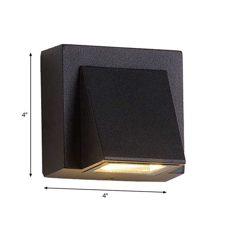 Lisslune | Rectangle/Cylinder/Triangle Wall Lamp Simplicity Metal 1/2-Light Black Finish LED Ceiling Mount for Porch