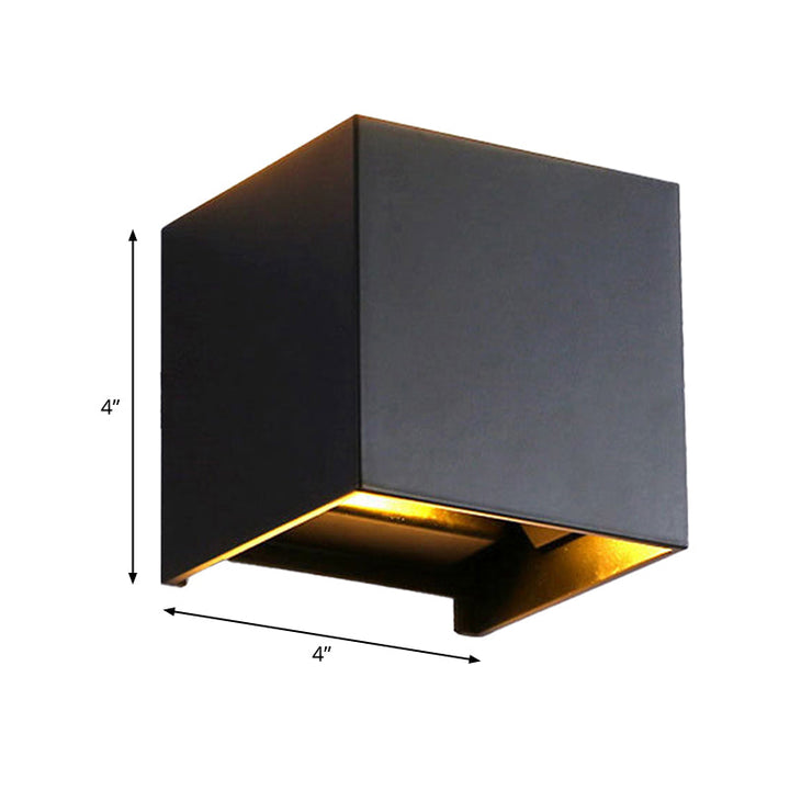 Skørter | Cube/Triangle/Cylinder Wall Light Fixture Nordic Metal Black Up and Down LED Wall Light for Outdoor