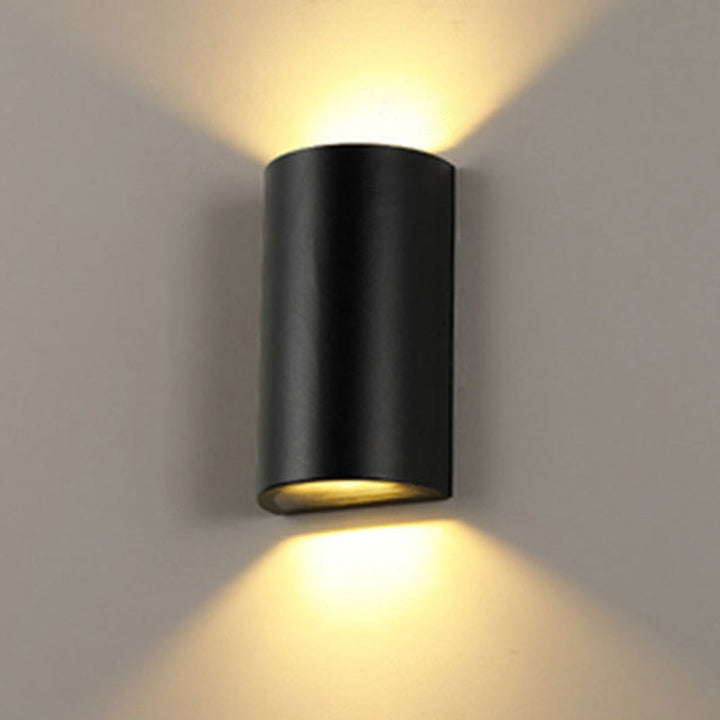 Skørter | Cube/Triangle/Cylinder Wall Light Fixture Nordic Metal Black Up and Down LED Wall Light for Outdoor