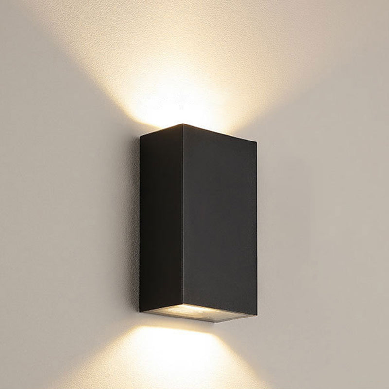 Skørter | Cube/Triangle/Cylinder Wall Light Fixture Nordic Metal Black Up and Down LED Wall Light for Outdoor