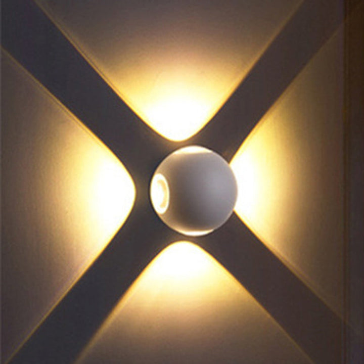 Lisslune | Dome Living Room Flush Wall Sconce Metal 4-Light Nordic Wall-Mount Lamp in Black/White