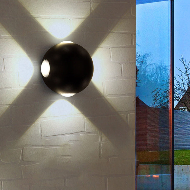 Lisslune | Dome Living Room Flush Wall Sconce Metal 4-Light Nordic Wall-Mount Lamp in Black/White