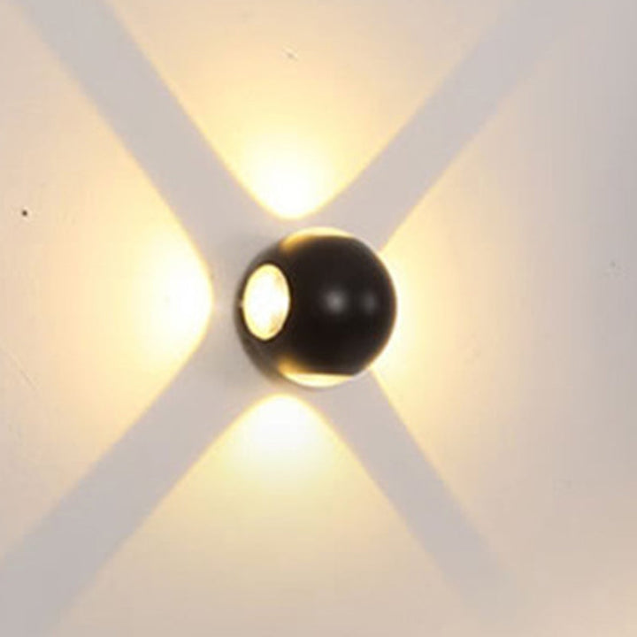 Lisslune | Dome Living Room Flush Wall Sconce Metal 4-Light Nordic Wall-Mount Lamp in Black/White