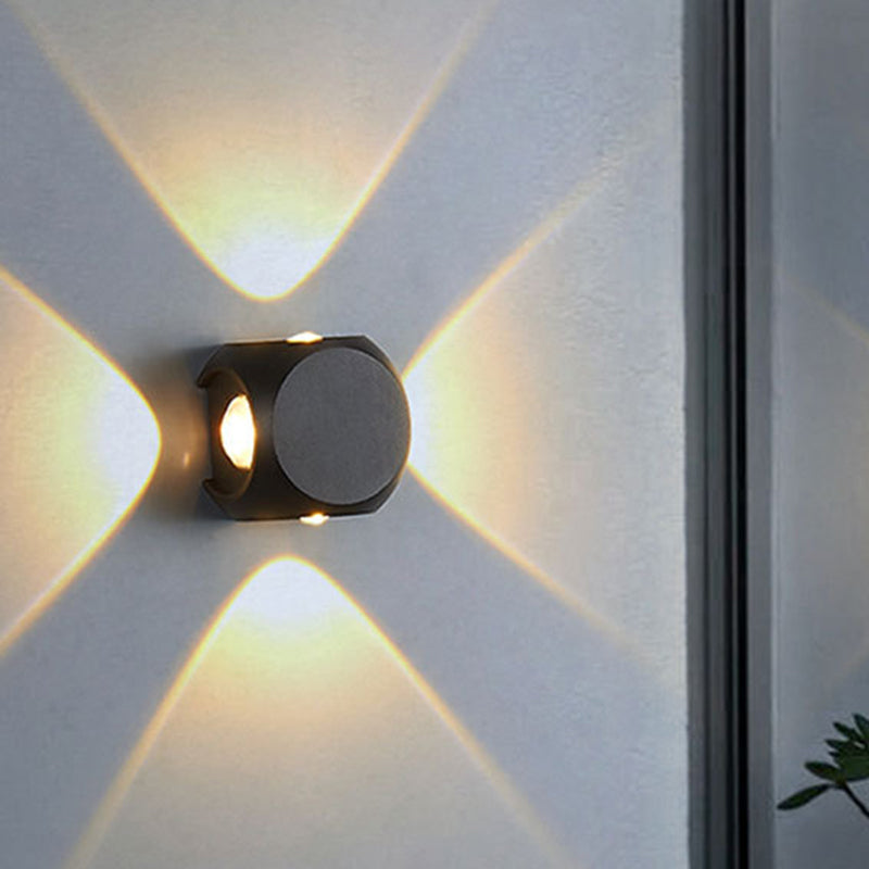 Lisslune | Mini Cube Wall Washer Sconce Nordic Aluminium 2/4-Head Living Room LED Wall Light in Black/White