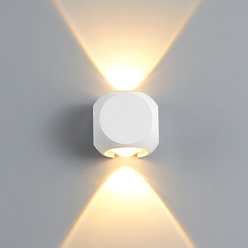 Lisslune | Mini Cube Wall Washer Sconce Nordic Aluminium 2/4-Head Living Room LED Wall Light in Black/White