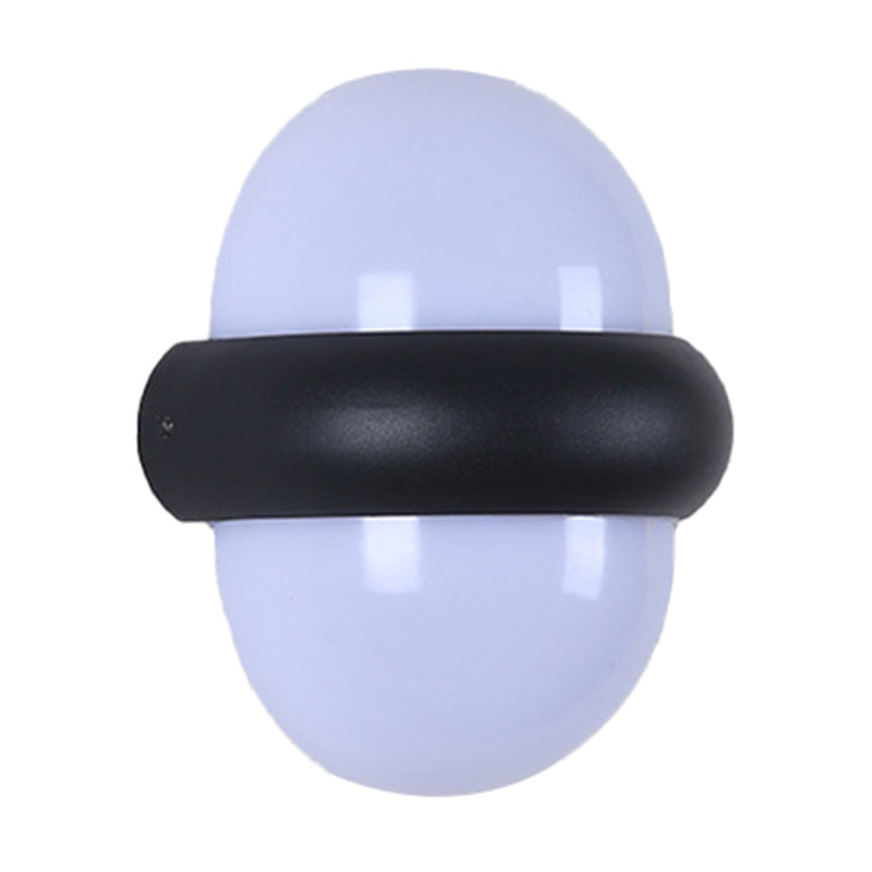Lisslune | Plastic Ball Flush Wall Lamp Contemporary 1/2-Light Black Wall Lighting for Patio