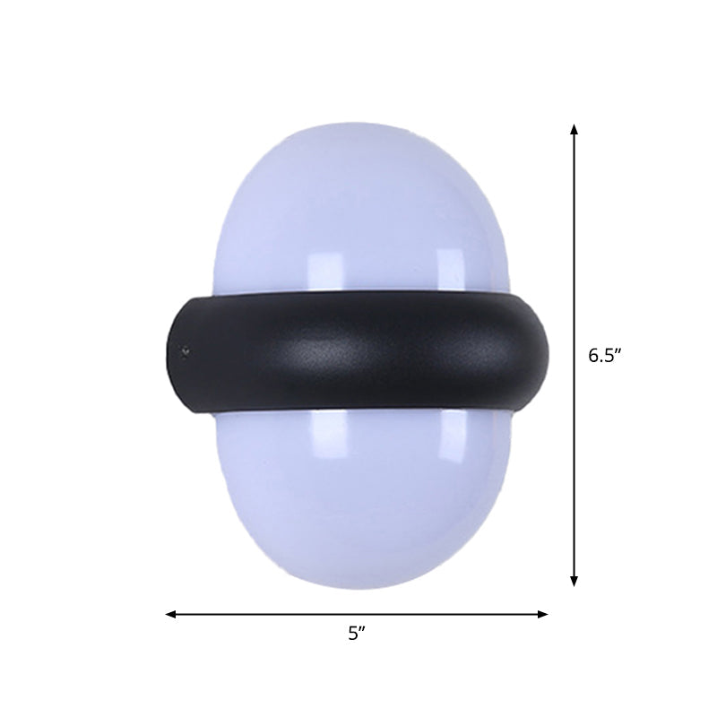 Lisslune | Plastic Ball Flush Wall Lamp Contemporary 1/2-Light Black Wall Lighting for Patio
