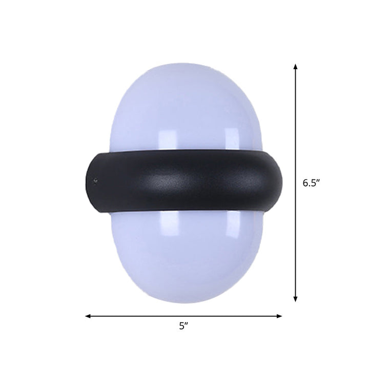 Lisslune | Plastic Ball Flush Wall Lamp Contemporary 1/2-Light Black Wall Lighting for Patio