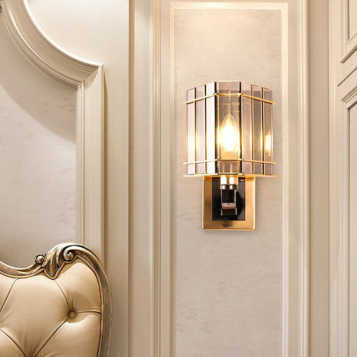 Lisslune | Postmodern 2/3-stage/Triangular Wall Lamp Crystal 1/3-Light Nightstand Ceiling Light in Gold
