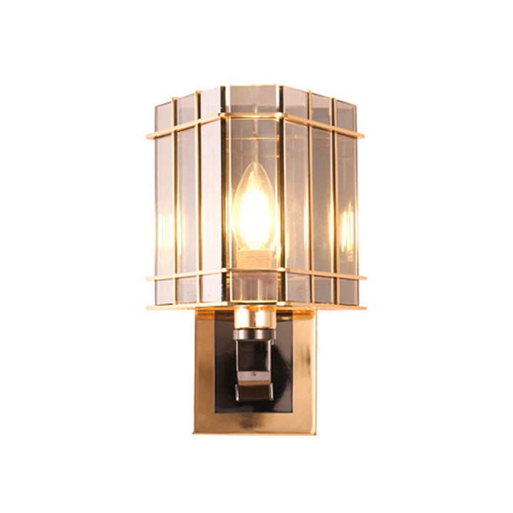 Lisslune | Postmodern 2/3-stage/Triangular Wall Lamp Crystal 1/3-Light Nightstand Ceiling Light in Gold