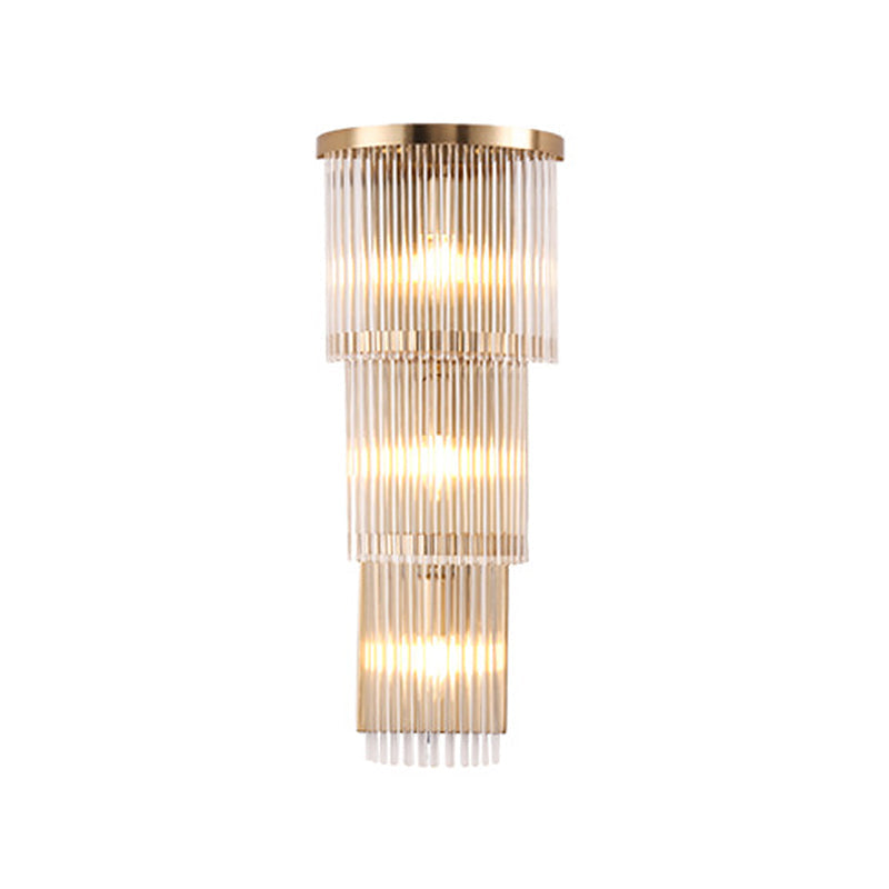 Lisslune | Postmodern 2/3-stage/Triangular Wall Lamp Crystal 1/3-Light Nightstand Ceiling Light in Gold