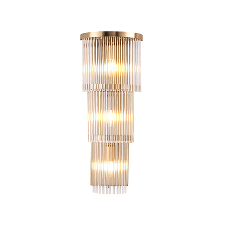 Lisslune | Postmodern 2/3-stage/Triangular Wall Lamp Crystal 1/3-Light Nightstand Ceiling Light in Gold