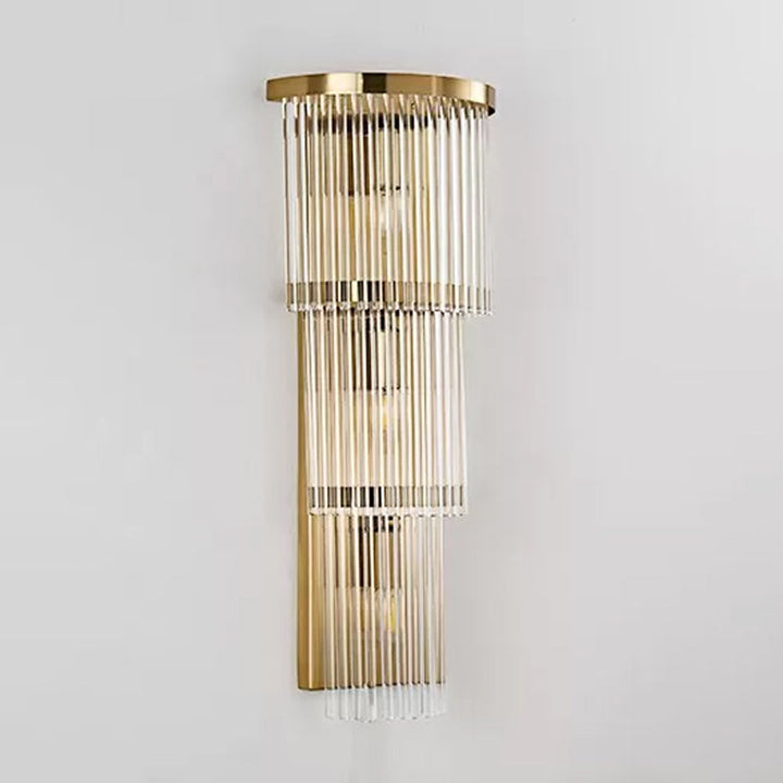 Lisslune | Postmodern 2/3-stage/Triangular Wall Lamp Crystal 1/3-Light Nightstand Ceiling Light in Gold