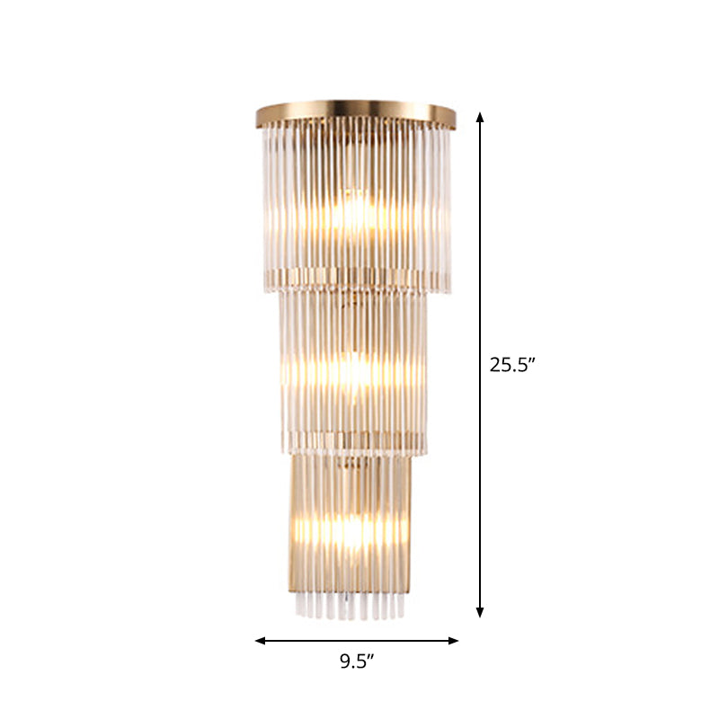 Lisslune | Postmodern 2/3-stage/Triangular Wall Lamp Crystal 1/3-Light Nightstand Ceiling Light in Gold