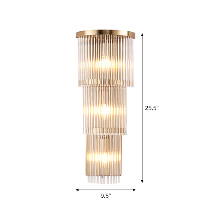 Lisslune | Postmodern 2/3-stage/Triangular Wall Lamp Crystal 1/3-Light Nightstand Ceiling Light in Gold