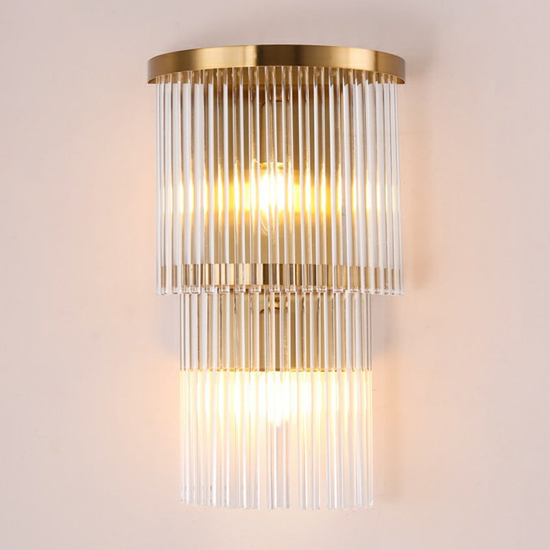 Lisslune | Postmodern 2/3-stage/Triangular Wall Lamp Crystal 1/3-Light Nightstand Ceiling Light in Gold