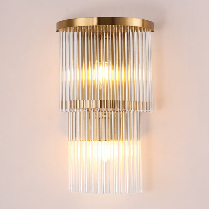 Lisslune | Postmodern 2/3-stage/Triangular Wall Lamp Crystal 1/3-Light Nightstand Ceiling Light in Gold