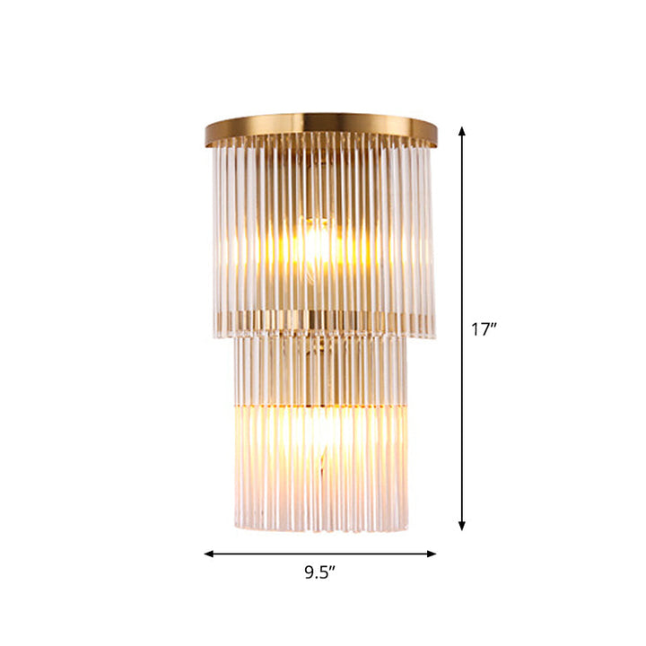 Lisslune | Postmodern 2/3-stage/Triangular Wall Lamp Crystal 1/3-Light Nightstand Ceiling Light in Gold