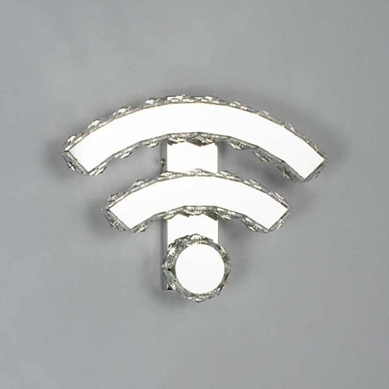 Lisslune | WIFI/Dual C/Loving Heart Hotel Flush Mount Crystal-Studded Modern LED Wall Sconce Lighting in Gold