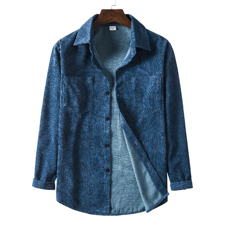 Men's cord shirt with textured design and practical chest pockets Lisslune