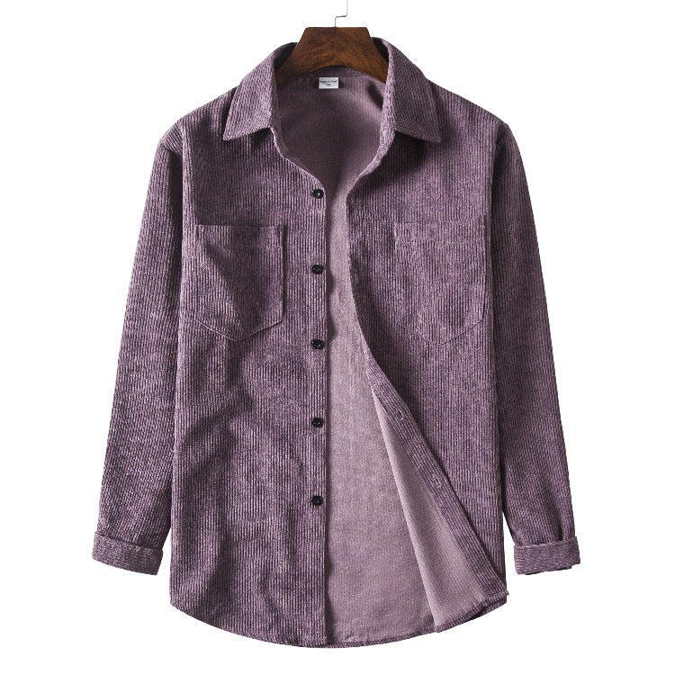 Men's cord shirt with textured design and practical chest pockets Lisslune