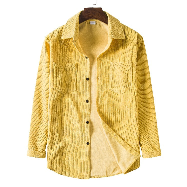 Men's cord shirt with textured design and practical chest pockets Lisslune