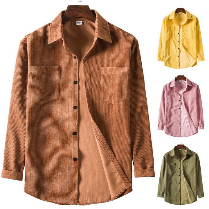 Men's cord shirt with textured design and practical chest pockets Lisslune