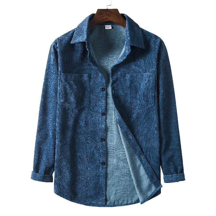 Men's cord shirt with textured design and practical chest pockets Lisslune