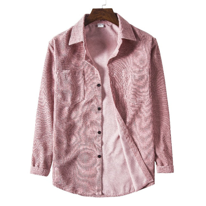 Men's cord shirt with textured design and practical chest pockets Lisslune