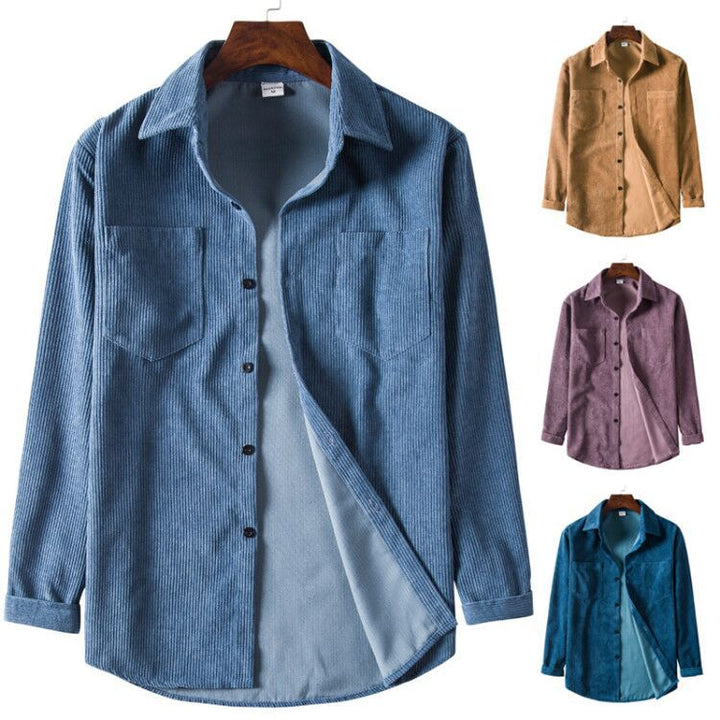 Men's cord shirt with textured design and practical chest pockets Lisslune