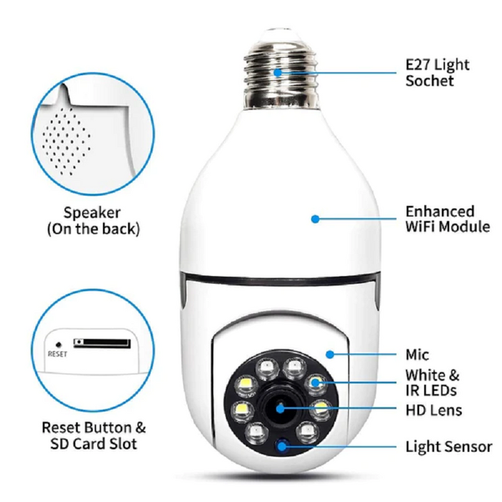 Lisslune | Wireless Wifi Lamp Camera Surveillance Camera