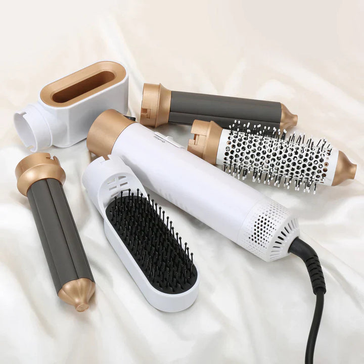 Lisslune | 5-in-1 Hair Styler | Auto Curler, Blow Dryer & Flat Brush for All Hair Types at Home