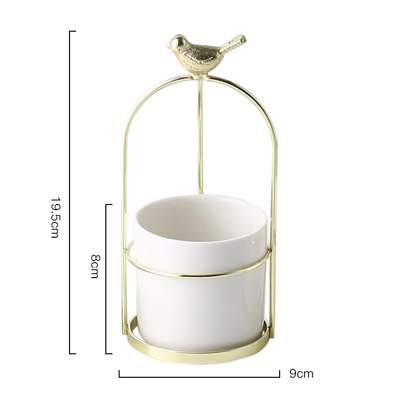 Lisslune | Flower plant pots with bird design for stylish decoration