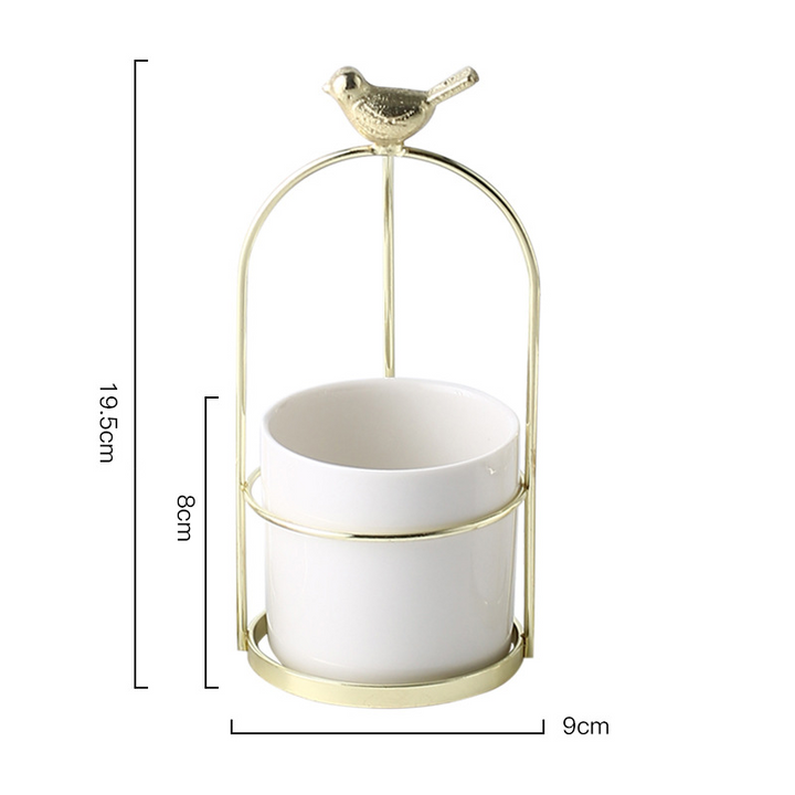 Lisslune | Flower plant pots with bird design for stylish decoration
