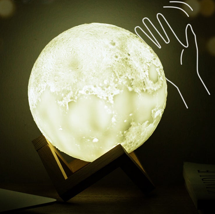 Lisslune | Creative Mini Rechargeable 3D Printed Moon 1-Light LED Table Lamp