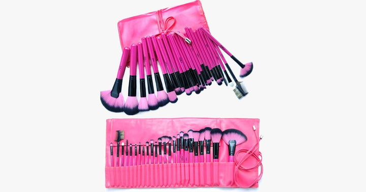 Lisslune | Hot Pink 24-Piece Makeup Brush Set