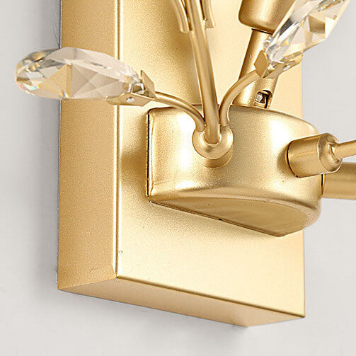 Lisslune | Luminis Wall Light | Luxury Crystal Design | Leaf Motif | 1-Bulb & Modern