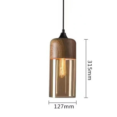 Lisslune | EternaGlow Pendant Light made of Glass and Wood | Elegant Design for Your Home