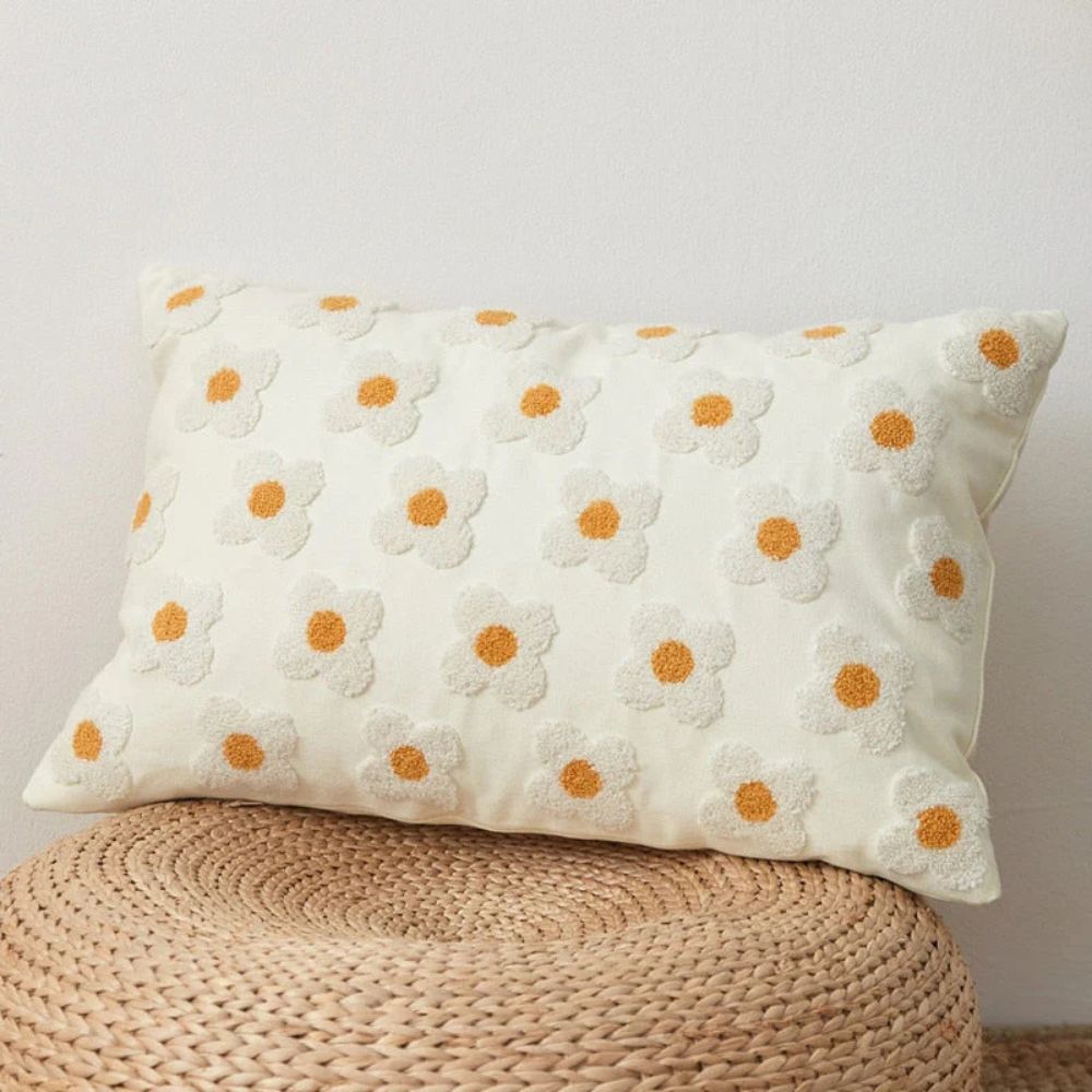 Lisslune | Lustrous Floral Embroidered Cushion Cover