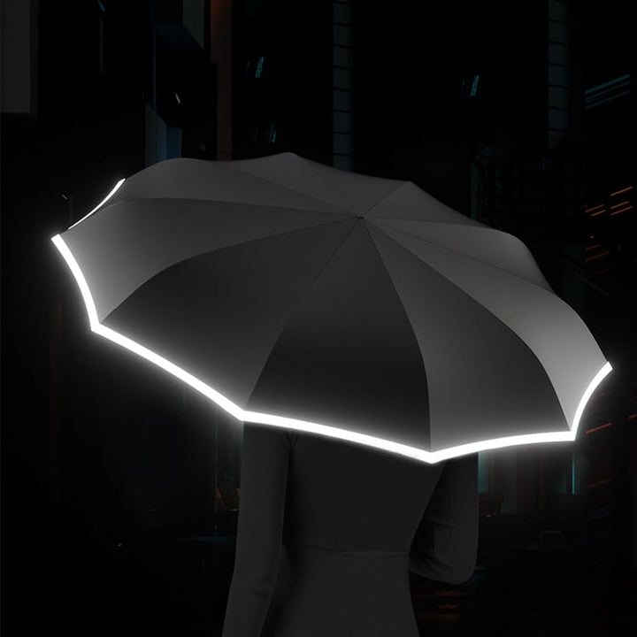 Lisslune | Ring buckle umbrella, Reflective Safety Strip, Sturdy Windproof, Travel Portable