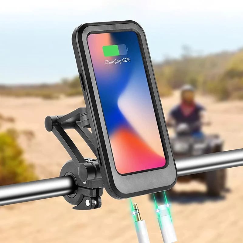 Lisslune | RideCharge Pro – Waterproof Phone Holder with USB and 15W Wireless Charging for Bicycle and E-Bike