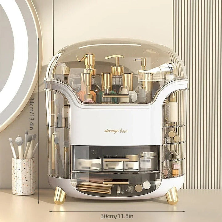 Lisslune | Luxury Transparent Makeup Organizer with Sliding Doors and Drawers