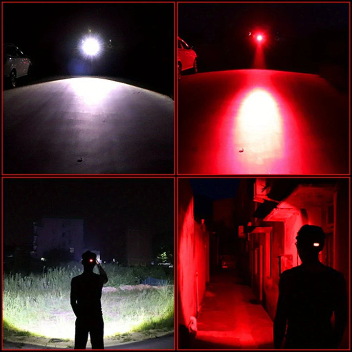 Lisslune | Rechargeable LED Headlamp with White, Red, and Green Light – Powerful Headlamp with USB and Battery