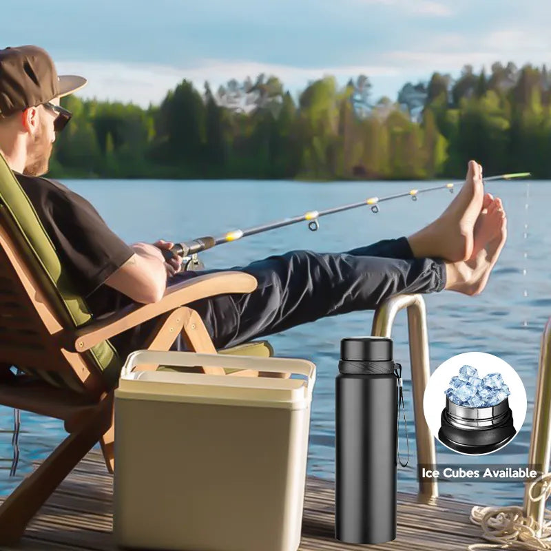 Lisslune | HydroGuard | Thermos bottle | Keeps drinks warm and cold for 24 hours | Stylish stainless steel drinking bottle